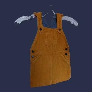 -Gap corduroy girl overall dress mustard color size 4